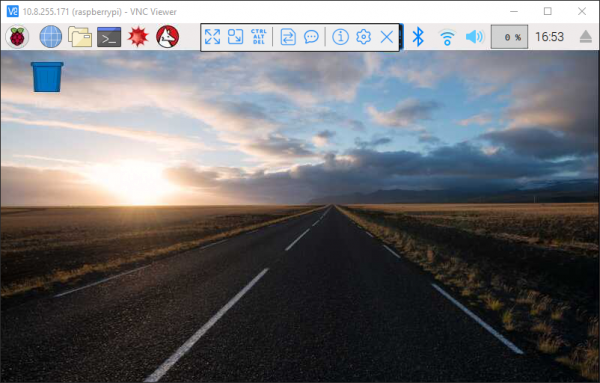 Raspberry Pi desktop in the VNC viewer