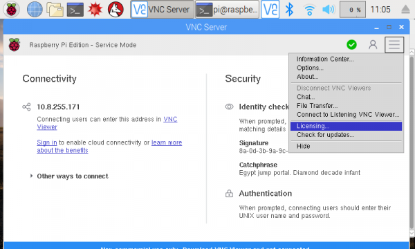 Enabling cloud connection for a Raspberry Pi