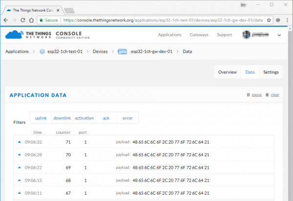 TTN device data visible