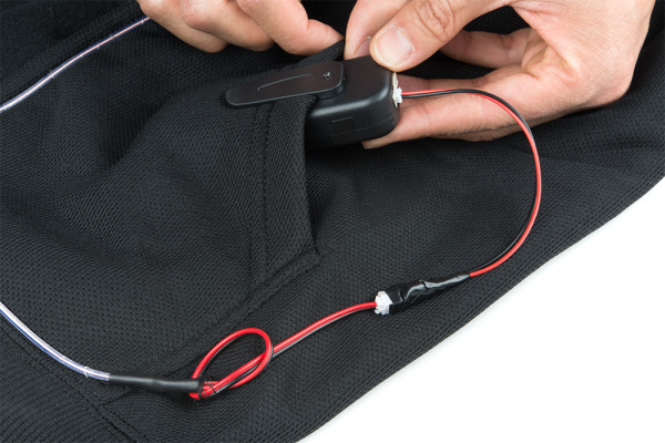 EL Wire Extension Cable Between EL Wire Sewn in Clothing and an Inverter Placed in a Pocket 