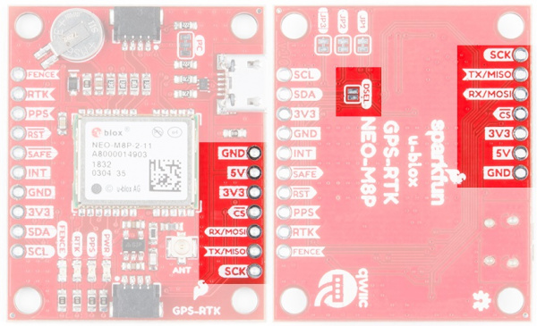 SPI ports on the SparkFun NEO-M8P-2