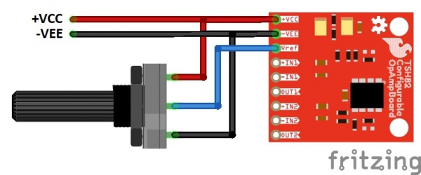 Fritzing diagram of potentiometer on the reference voltage