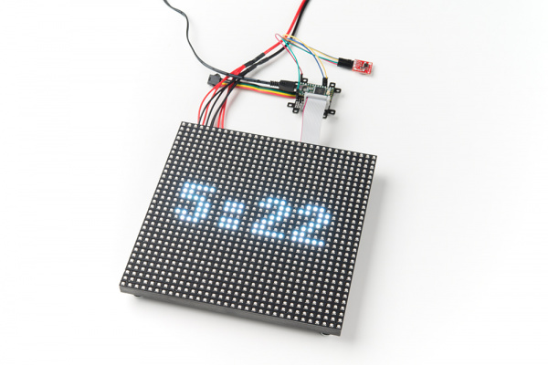 DS1307 RTC Clock Displayed on the 32x32 RGB LED Matrix Panel Using the Teensy and SmartLED Shield