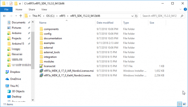 nRF5 install in C:\nRF5
