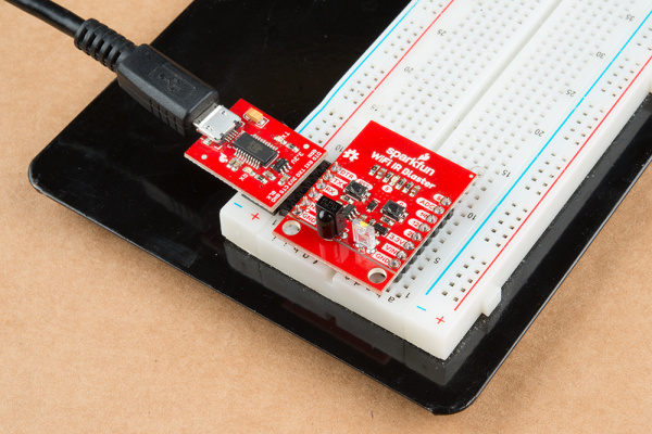 USB-to-serial converter connected to IR blaster board