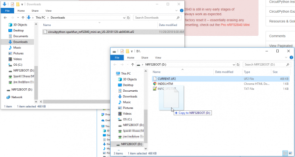 Drag-and-drop programming the CircuitPython firmware