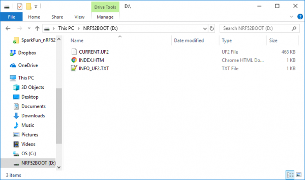 nRF52840 bootloader popping up as a removable drive