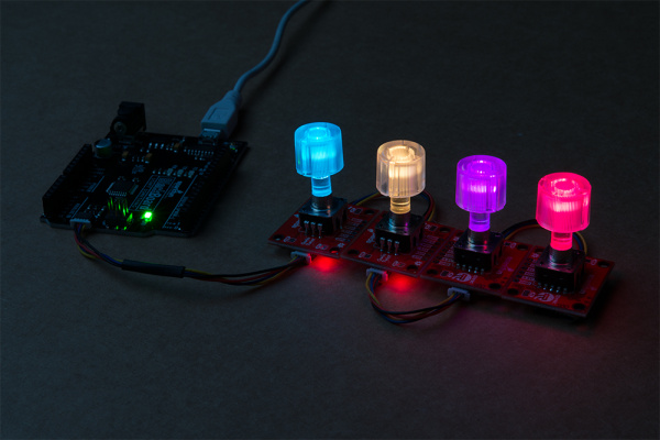 Four SparkFun Qwiic Twists connected