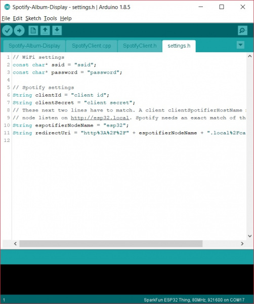 Example Code with Tabs in Arduino