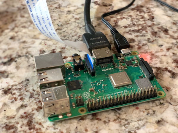 Raspberry Pi with camera module connected