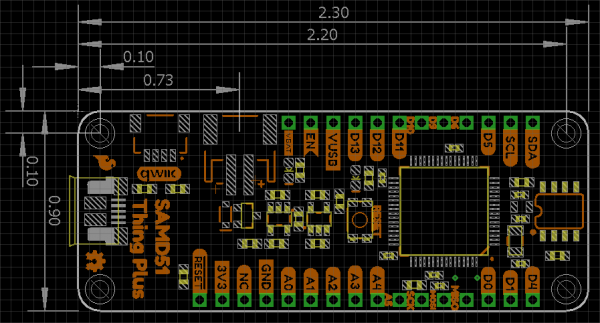 SAMD51 Thing Plus Dimensions