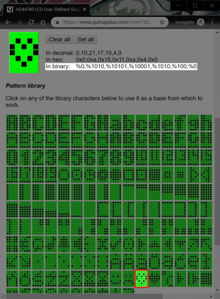 Using a Pre-Defined Custom Character