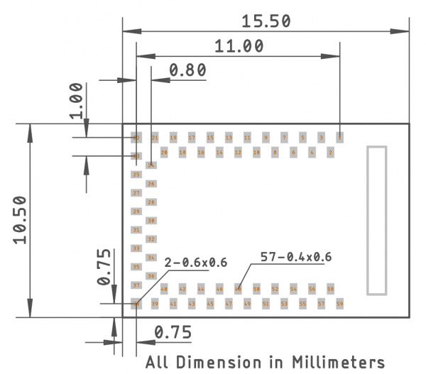 Artemis recommended PCB footprint