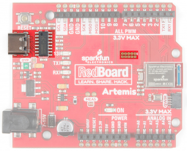 RedBoard Artemis USB C and JTAG ports