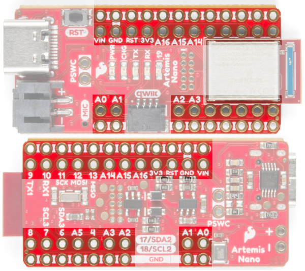 Pin Rails on the front and back of the Artemis Nano