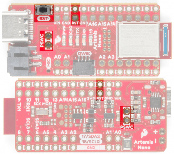 SparkFun Artemis reset and power switch