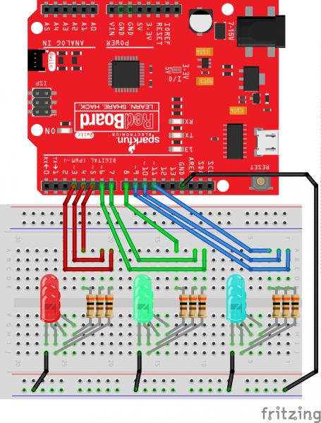 Circuit Diagram Multiple LEDs Blinking