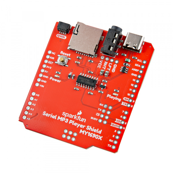 SparkFun Serial MP3 Player Shield - MY1690X-16S (Qwiic)