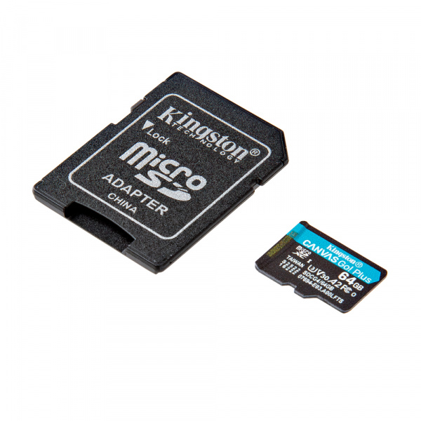 Kingston Canvas Go! Plus 64GB MicroSD Card with Adapter 