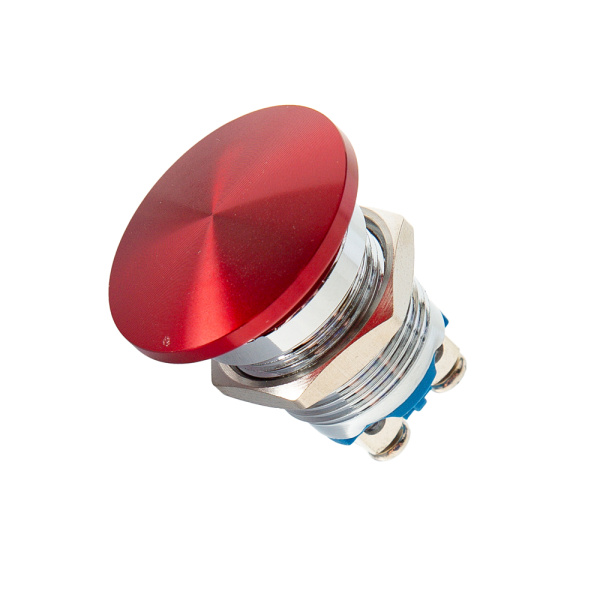 Metal Mushroom Head Pushbutton - Panel Mount (16mm, Red)