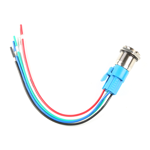 Metal Pushbutton with Wires - Momentary (16mm, Green)