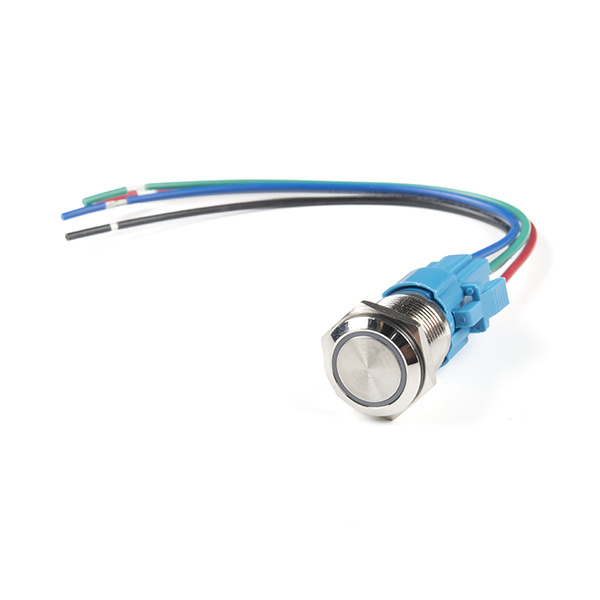 Metal Pushbutton with Wires - Momentary (16mm, Yellow)