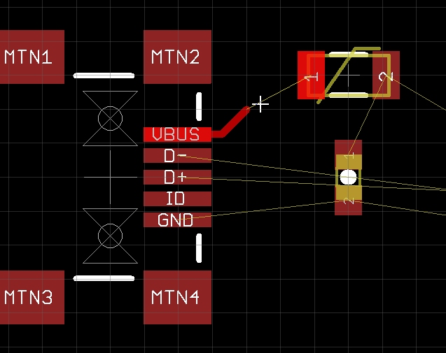 Dragged wire to grid intersection