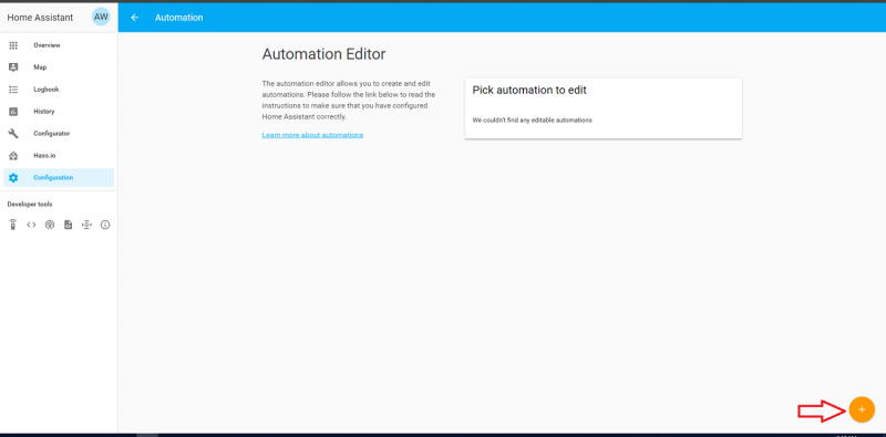 Add automation with arrow pointing to add new automation